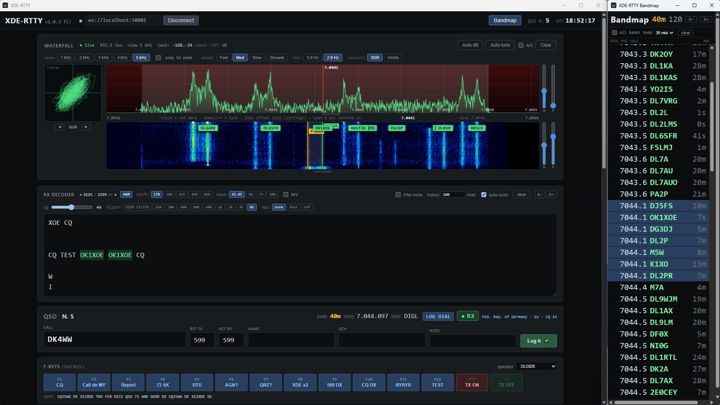 XDE-RTTY — RTTY terminal and QSO log for TCI radios | by IK2XDE
