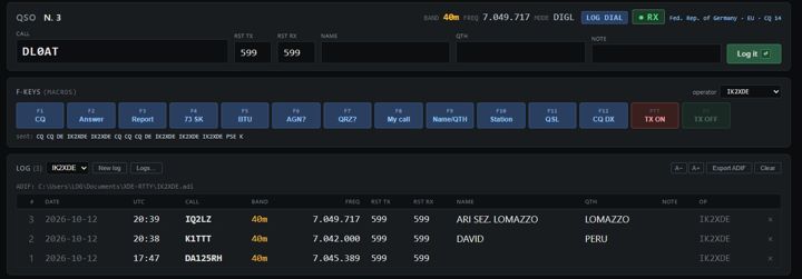 QSO form, F-keys and log